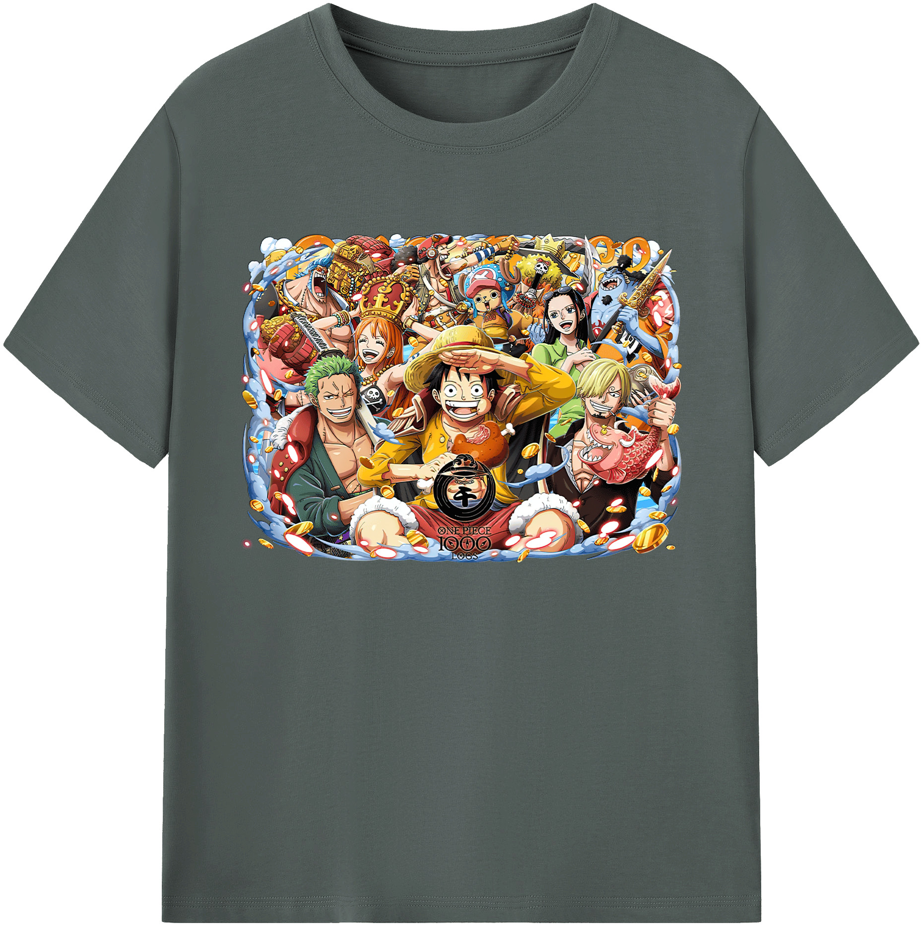 ワンピース モンキー・D・ルフィ ONE PIECE Monkey D. Luffy 綿100％ メンズ半袖Tシャツ｜肌触りやわらか＆通気性